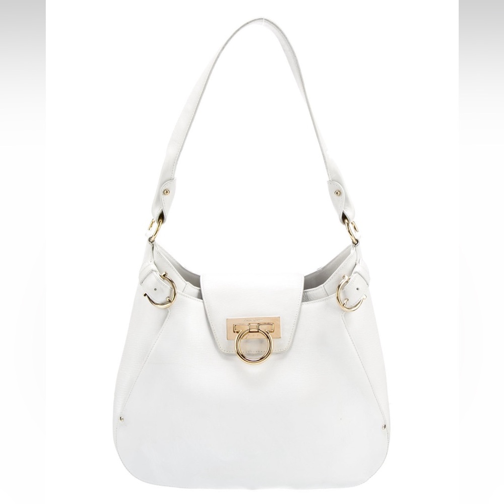 🔥🔥🔥Authentic Vintage Salvatore Ferragamo White Leather Shoulder Bag